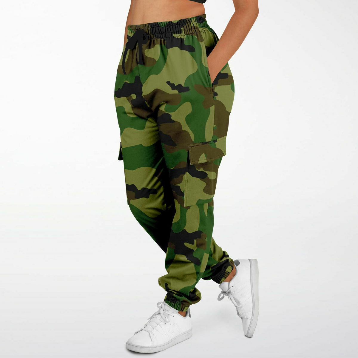 Green Camo Cargo Sweatpants