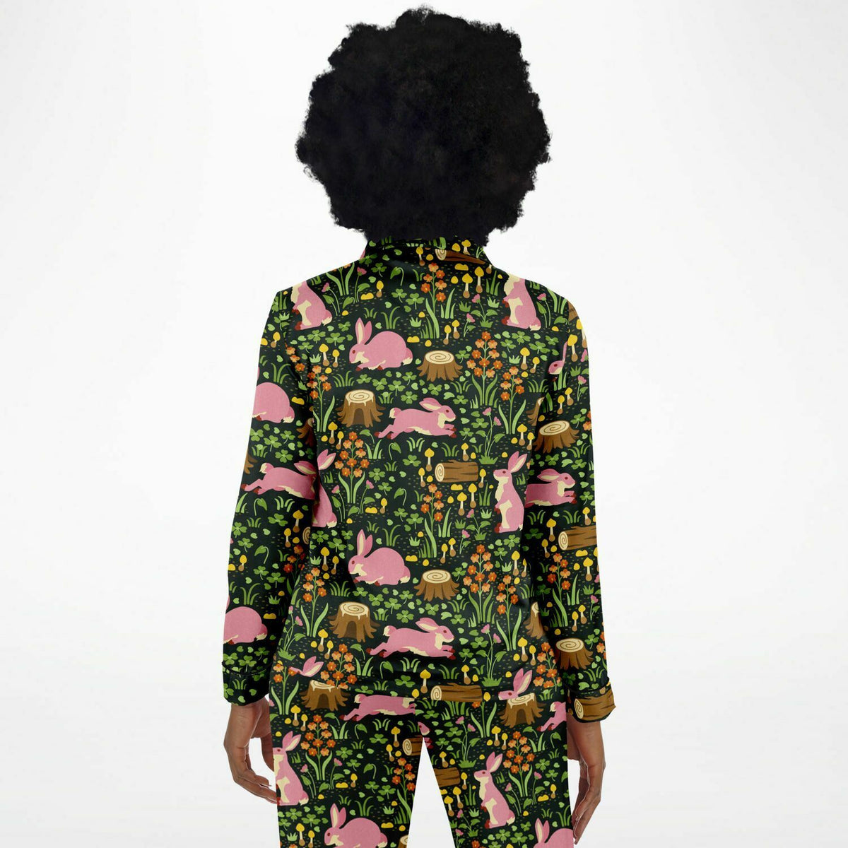 Satin-Pyjama für Damen - Cottage Core Forest Dreamland 