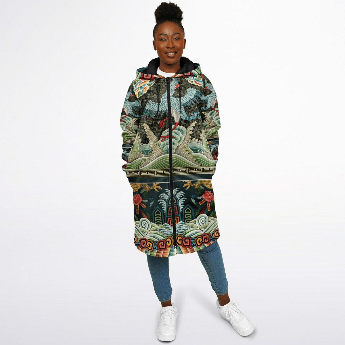 Zipper Cloak - Vintage Chinese Crane