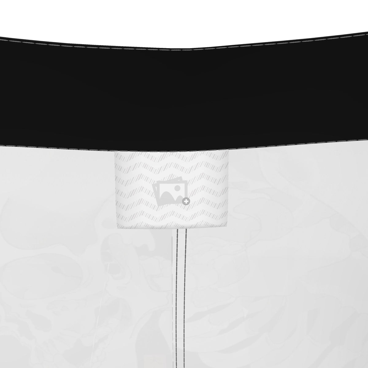 Denim Mini Skirt with Ukiyo-e Art Print