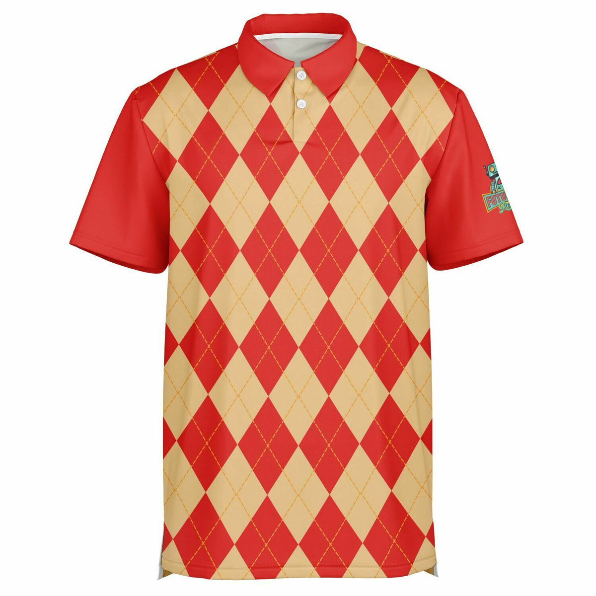 Performance Golf Polo in Sweat Wicking Ruby Argyle