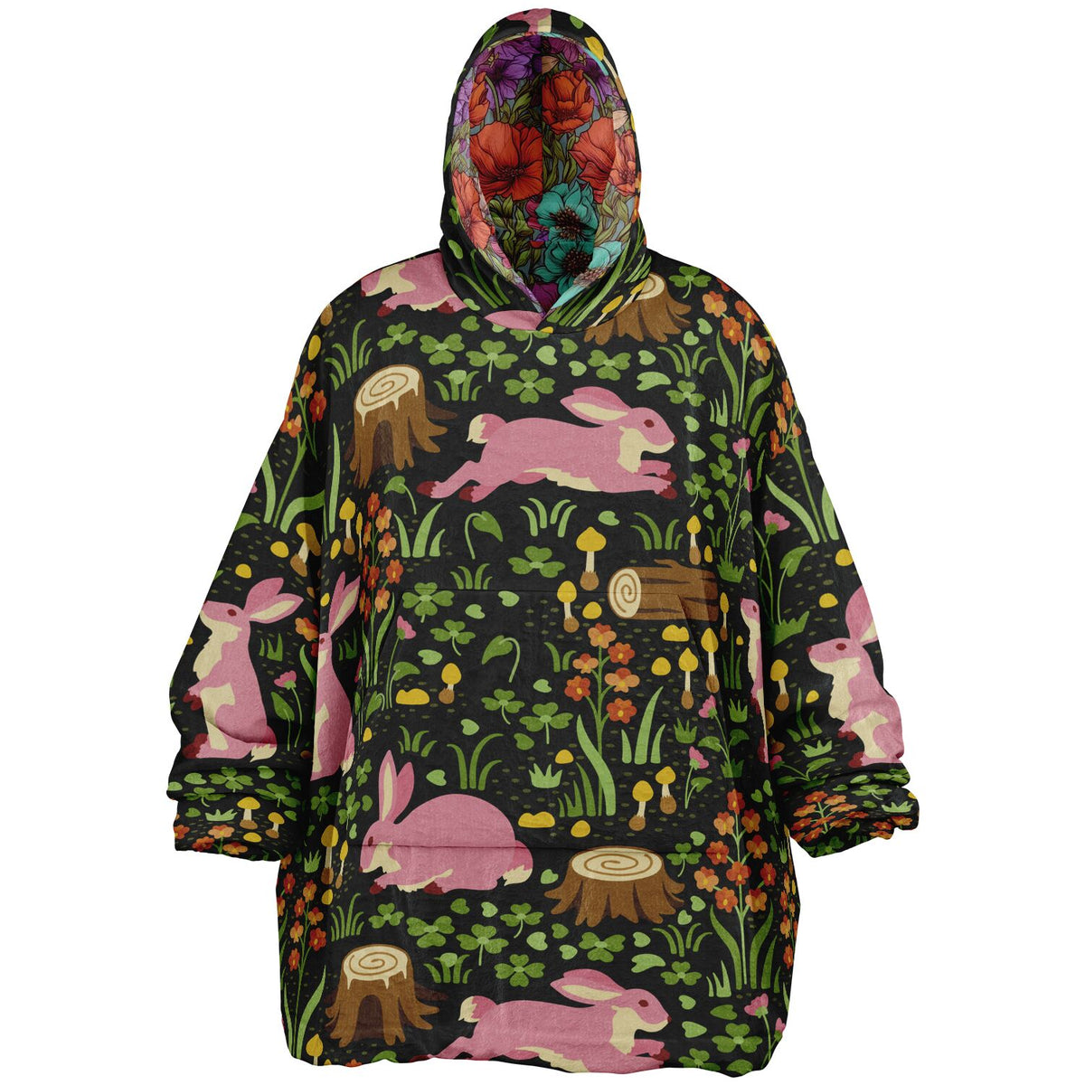 Cottage Core Wendbarer Loungewear-Hoodie in Übergröße, Decken-Hoodie in Übergröße 