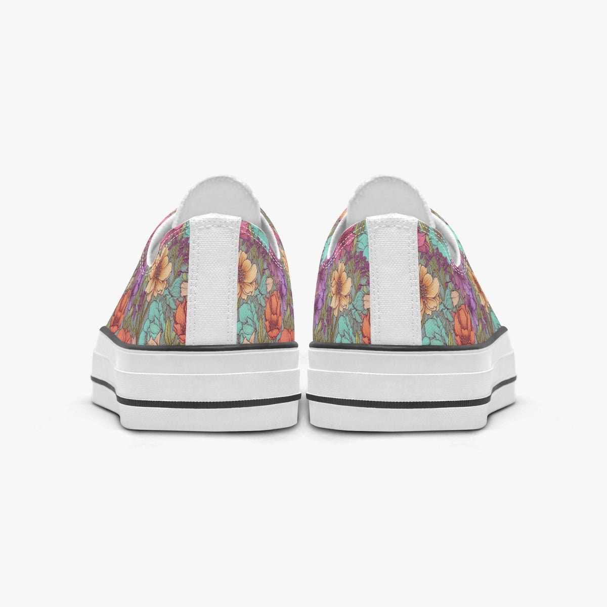 Retro Canvas Low Top Sneakers in Vintage Floral