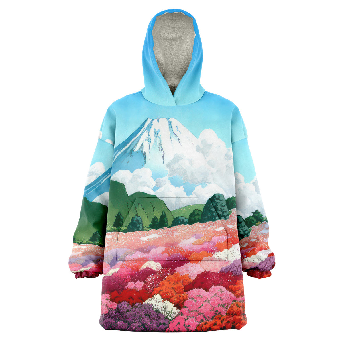 Ukiyo-e Art Snug Hoodie - One Size, High-Def Kawase Hasui Print, Lounge Wear
