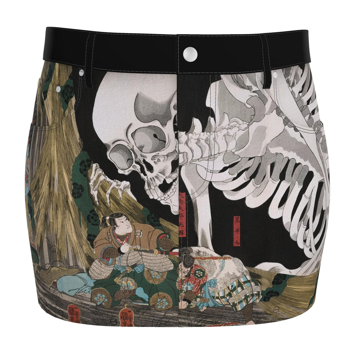 Ukiyo-e Denim Mini Skirt