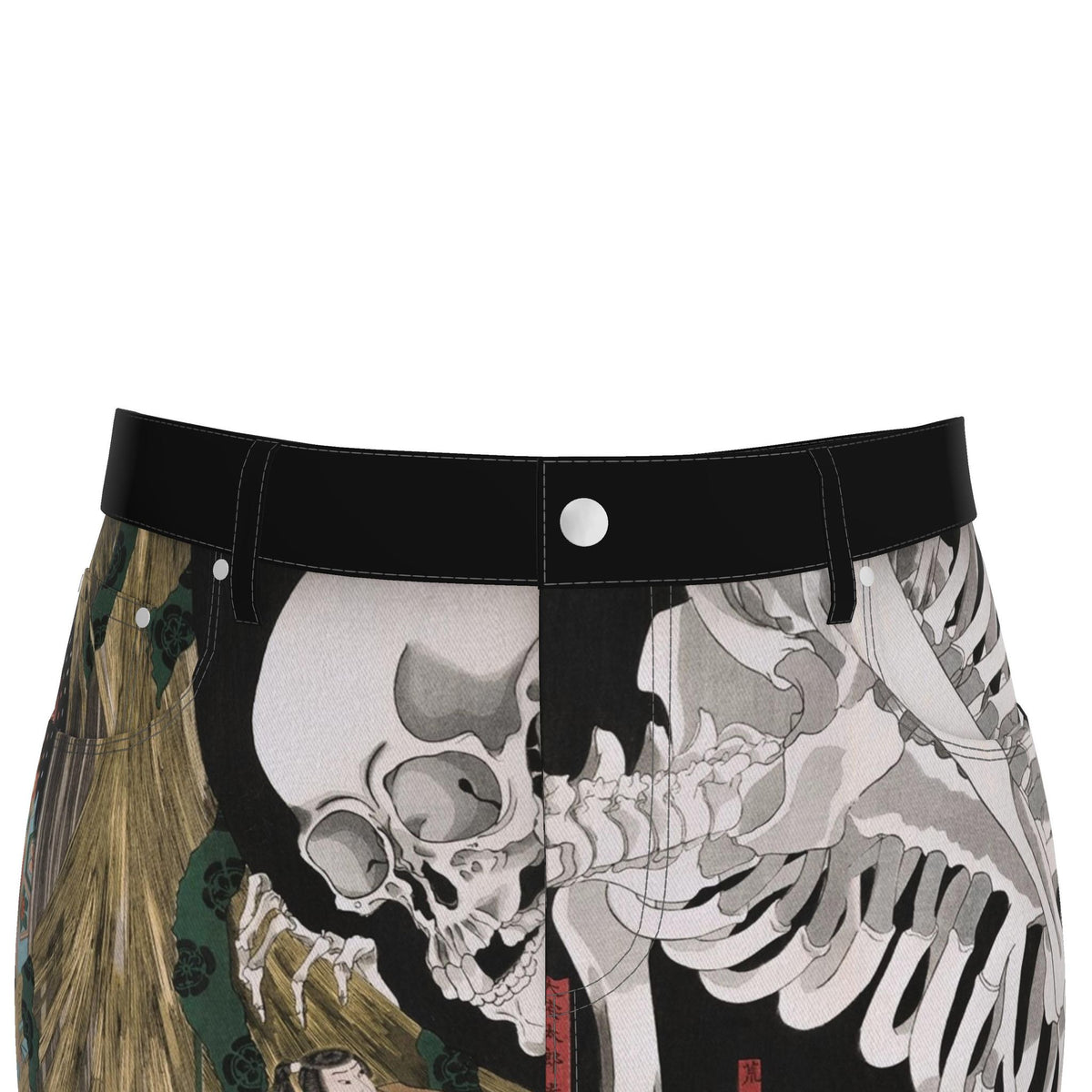 Ukiyo-e Denim Mini Skirt