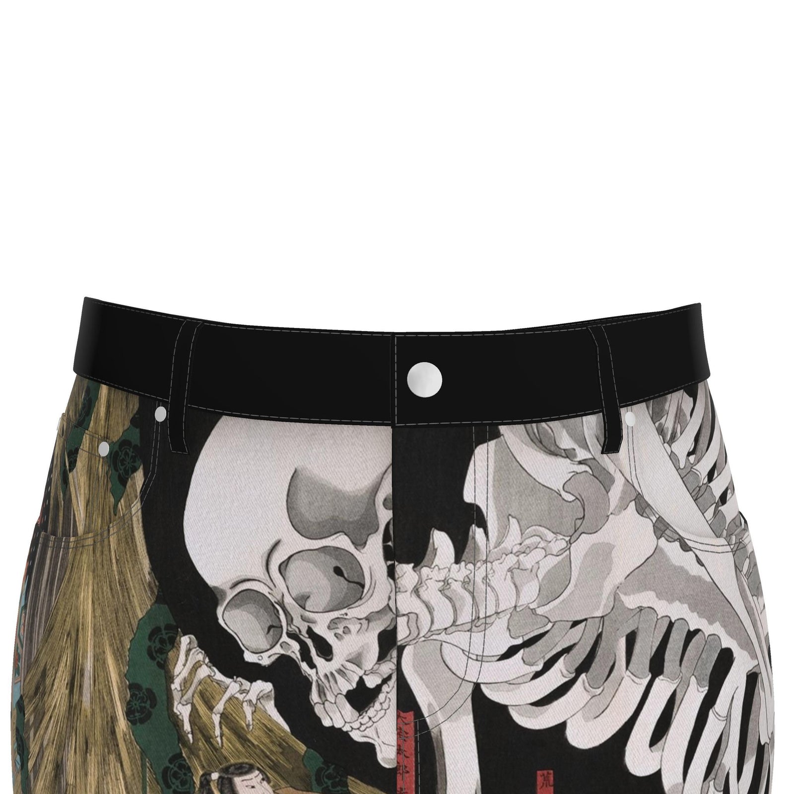 Ukiyo-e Denim Mini Skirt