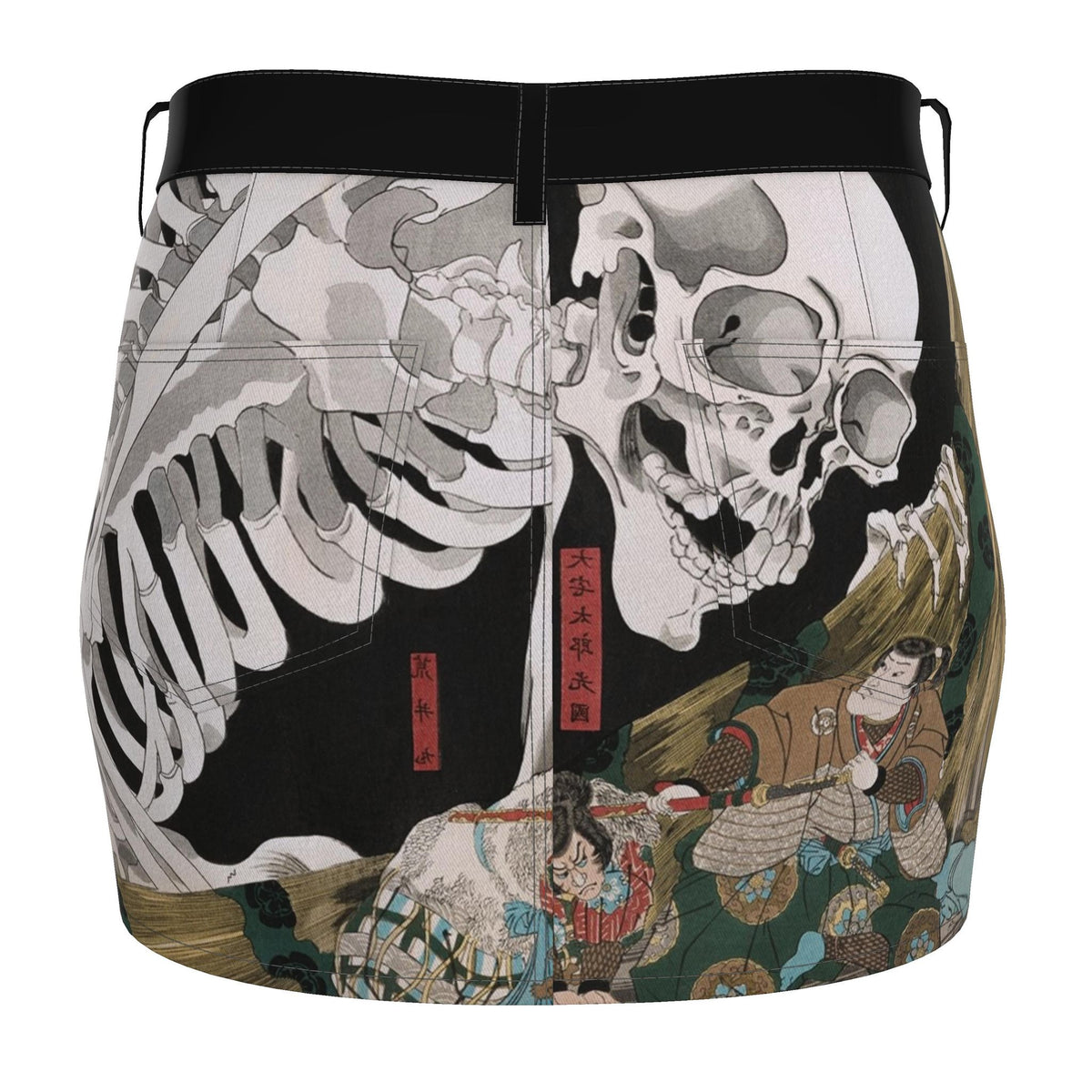 Ukiyo-e Denim Mini Skirt