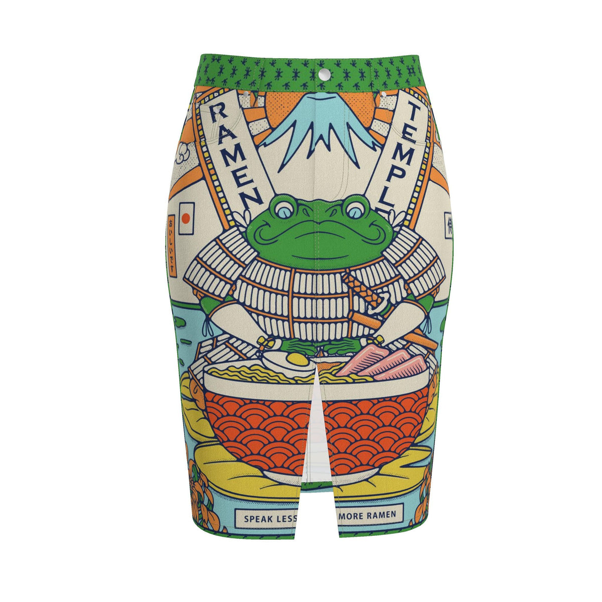 Pocket Denim Midi Skirt Harajuku Ramen