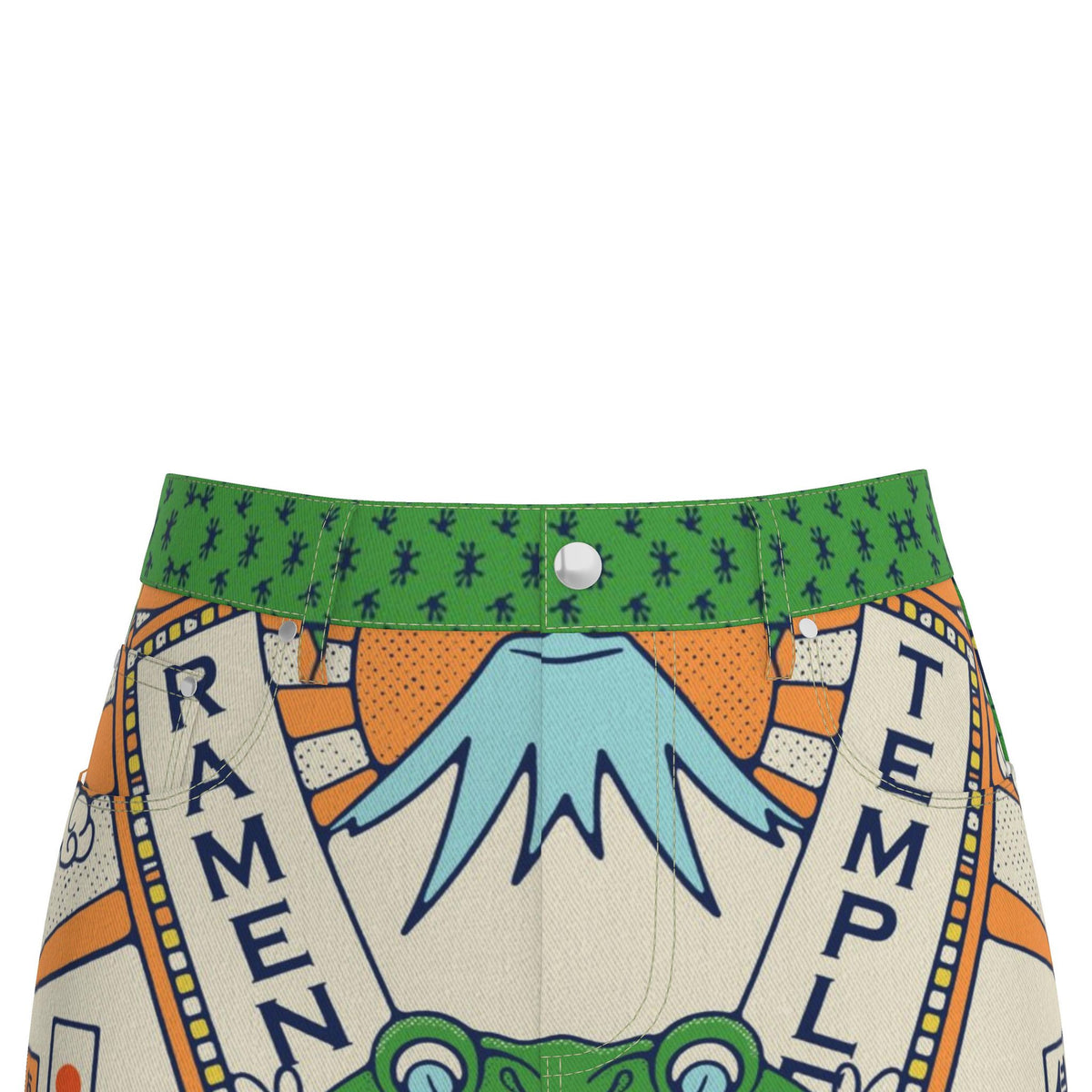 Pocket Denim Midi Skirt Harajuku Ramen