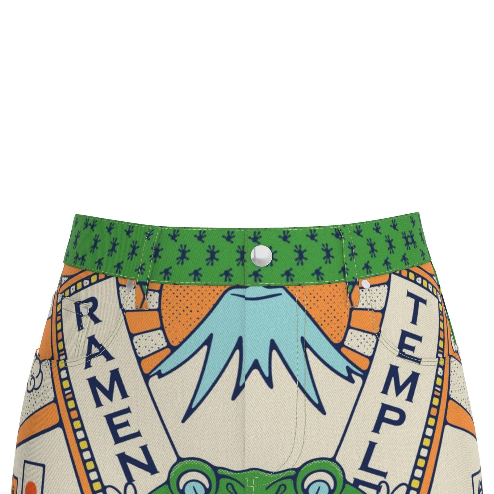 Pocket Denim Midi Skirt Harajuku Ramen