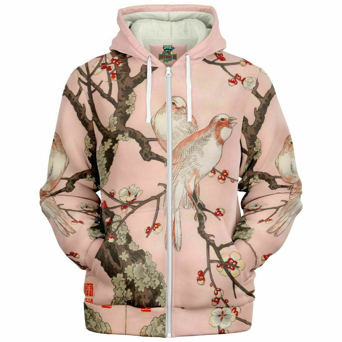 Microfleece Zip Hoodie - Japanese Woodblock art print