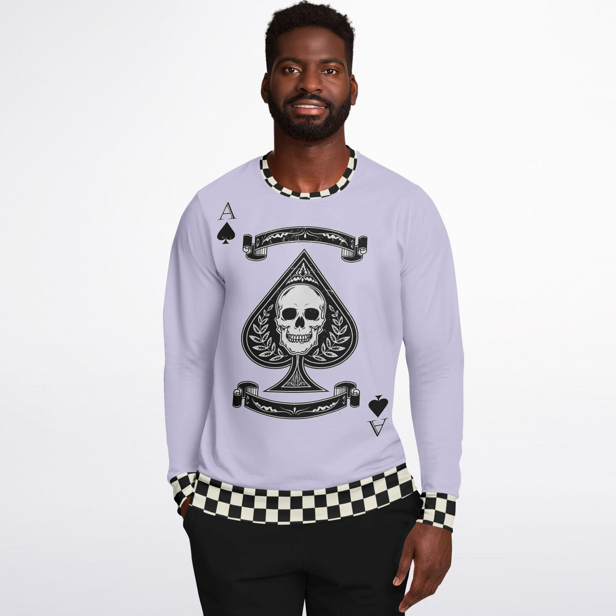 Punk Pastel Perfection: Harajuku-Inspired Ace of Spades Skull Sweatshirt