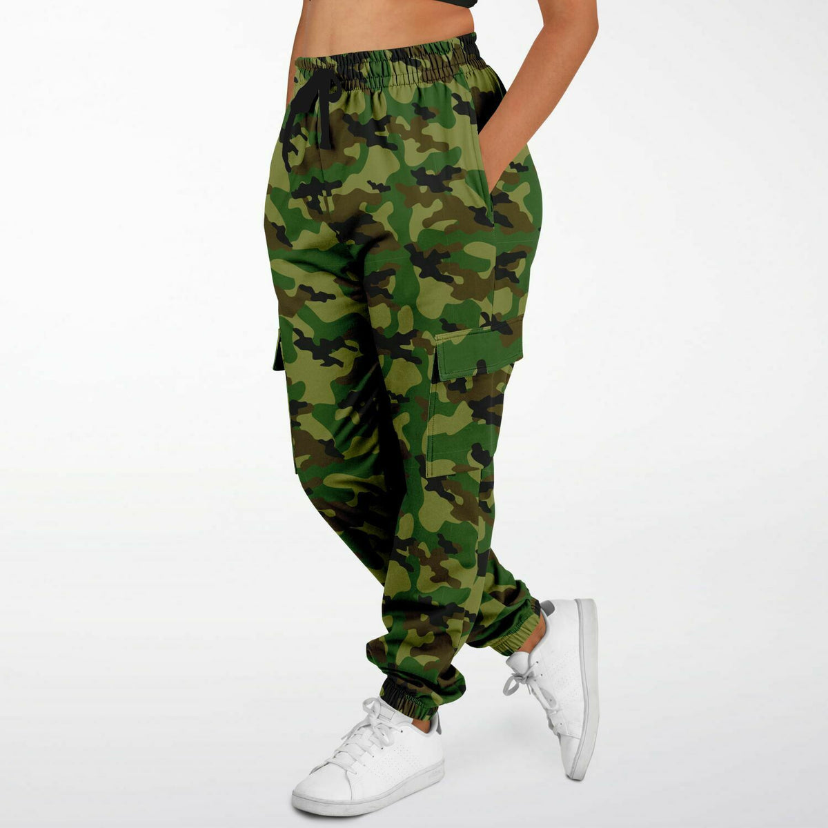 Camo Cargo Sweatpants Poly Cotton