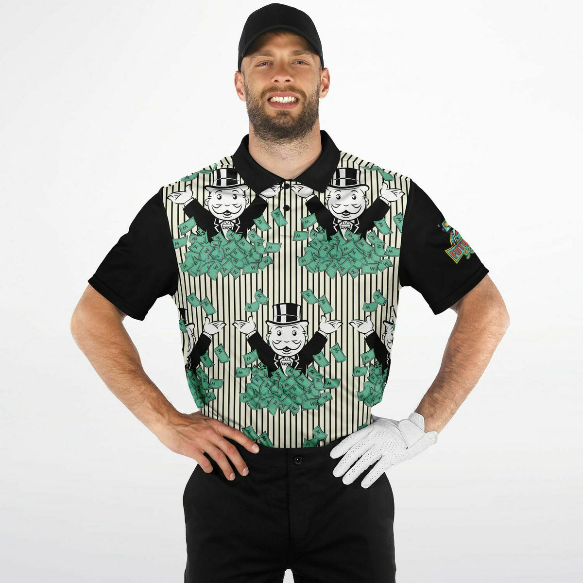 Performance Golf Polo, Dollar Bills, Sweat wicking Custom Polo