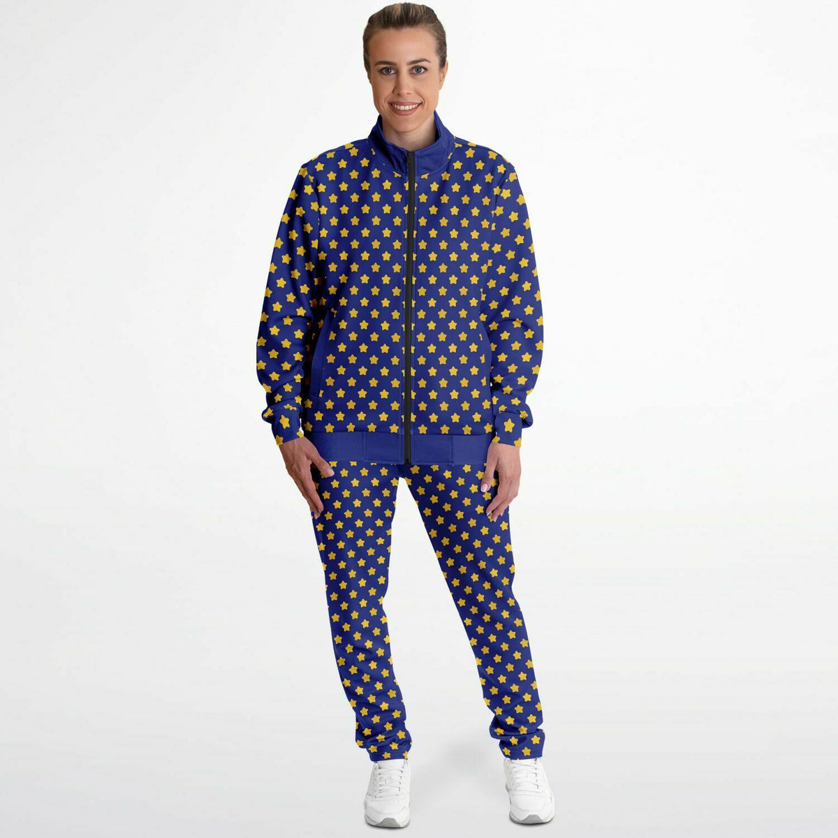 Festival Purple Gold Star Unisex Sustainable Tracksuit - Casual, Cosmic, and Eco-Conscious