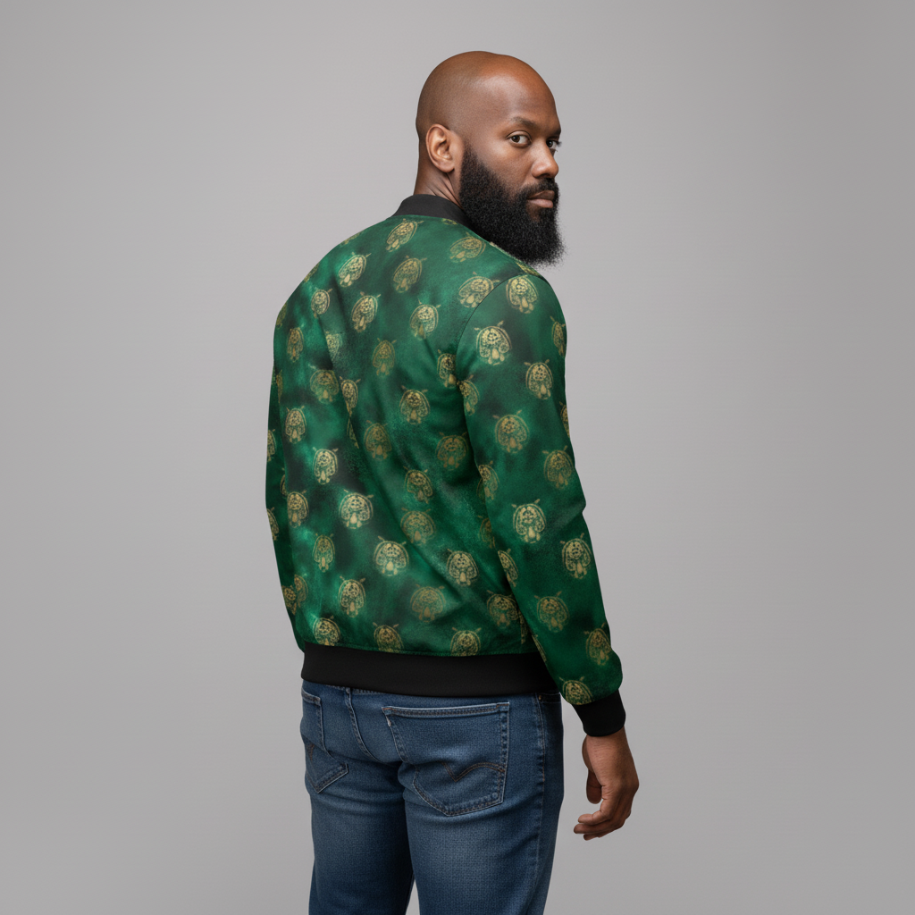 Gold and Emerald Tiger Bomber Jacket