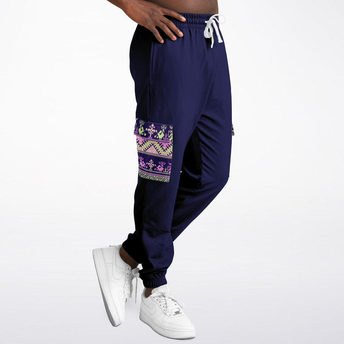 Cargo Sweatpants - AOP Purple Nordic Pockets