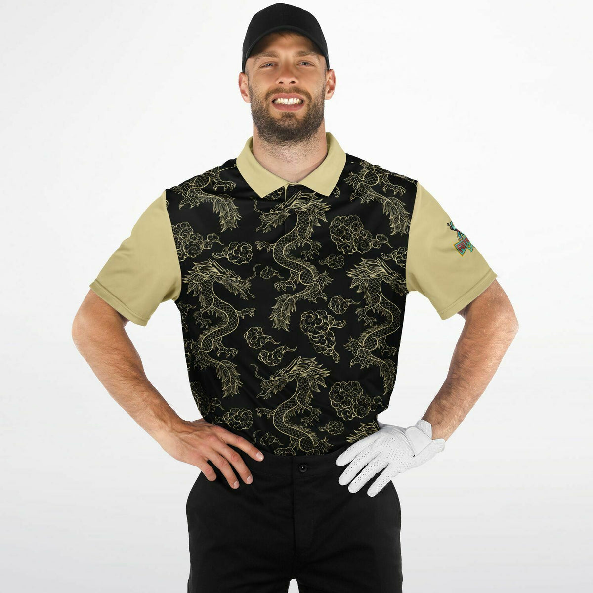 Golden Dragon Performance Golf Polo, Sweat Wicking