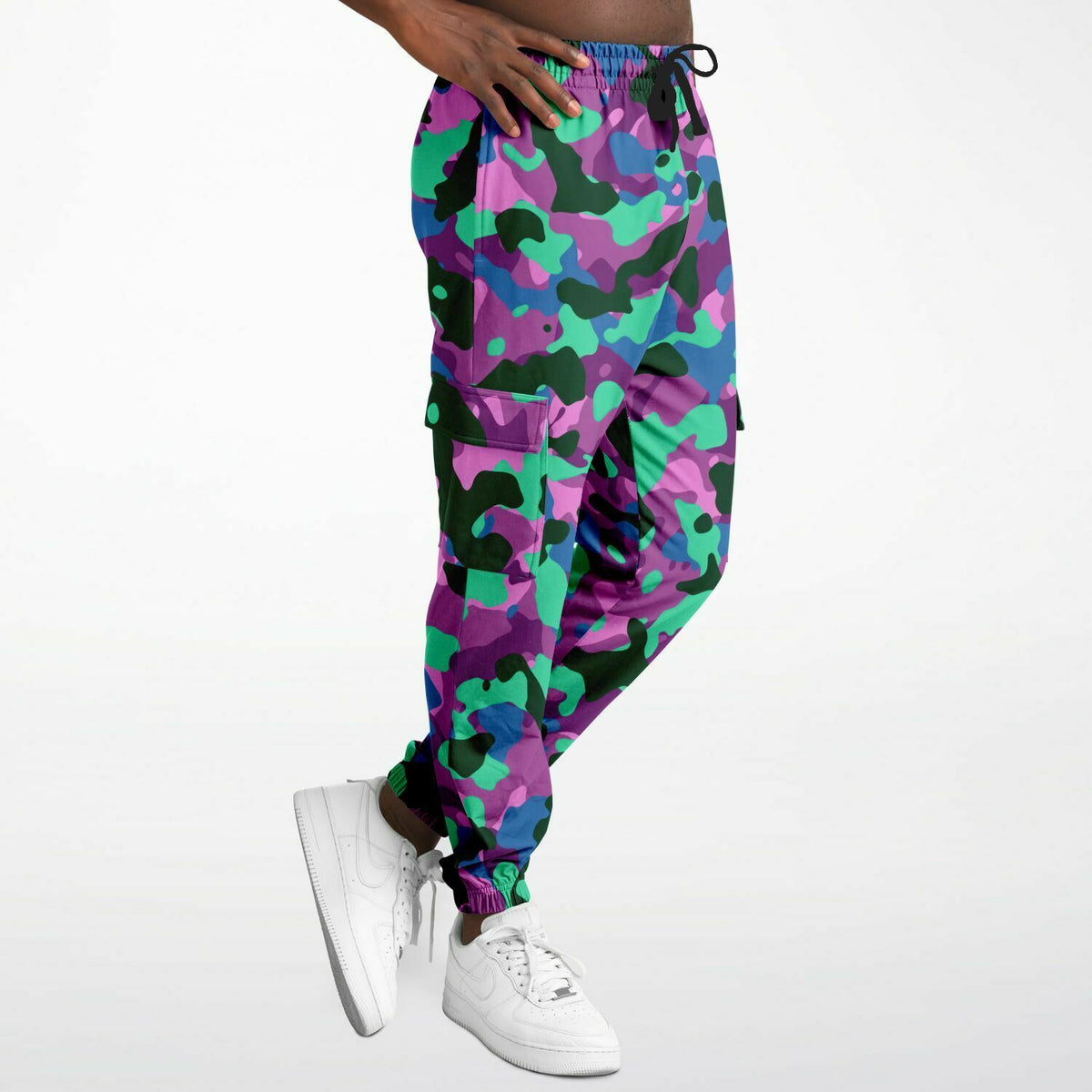 Camouflage-Cargo-Jogginghose aus Poly-Baumwolle – AOP 