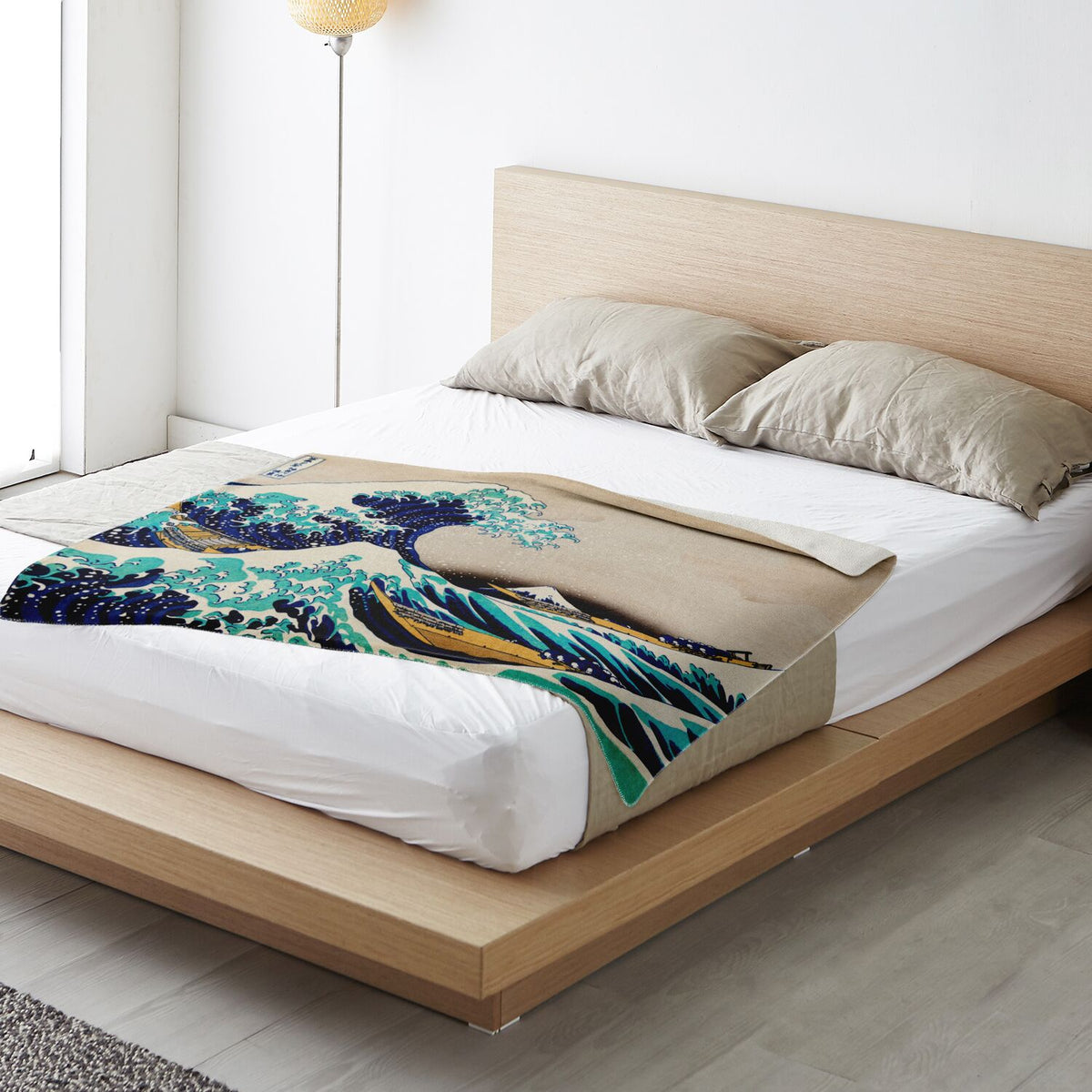 Great Wave Off Kanagawa Fleece Blanket, Ukiyo-e Art Blanket