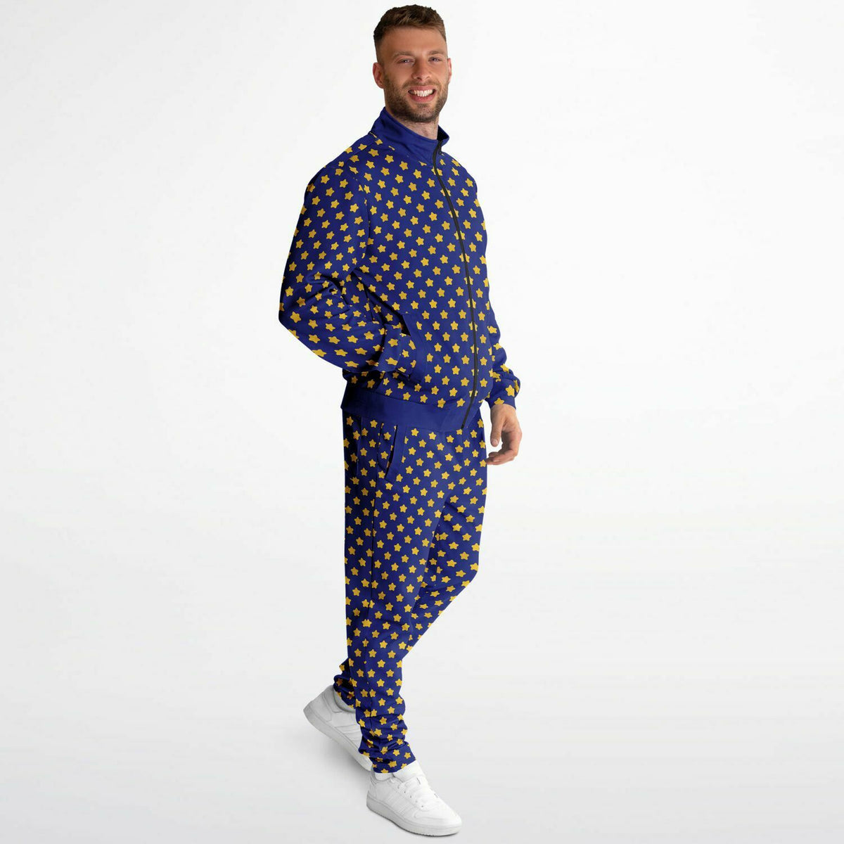 Festival Purple Gold Star Unisex Sustainable Tracksuit - Casual, Cosmic, and Eco-Conscious