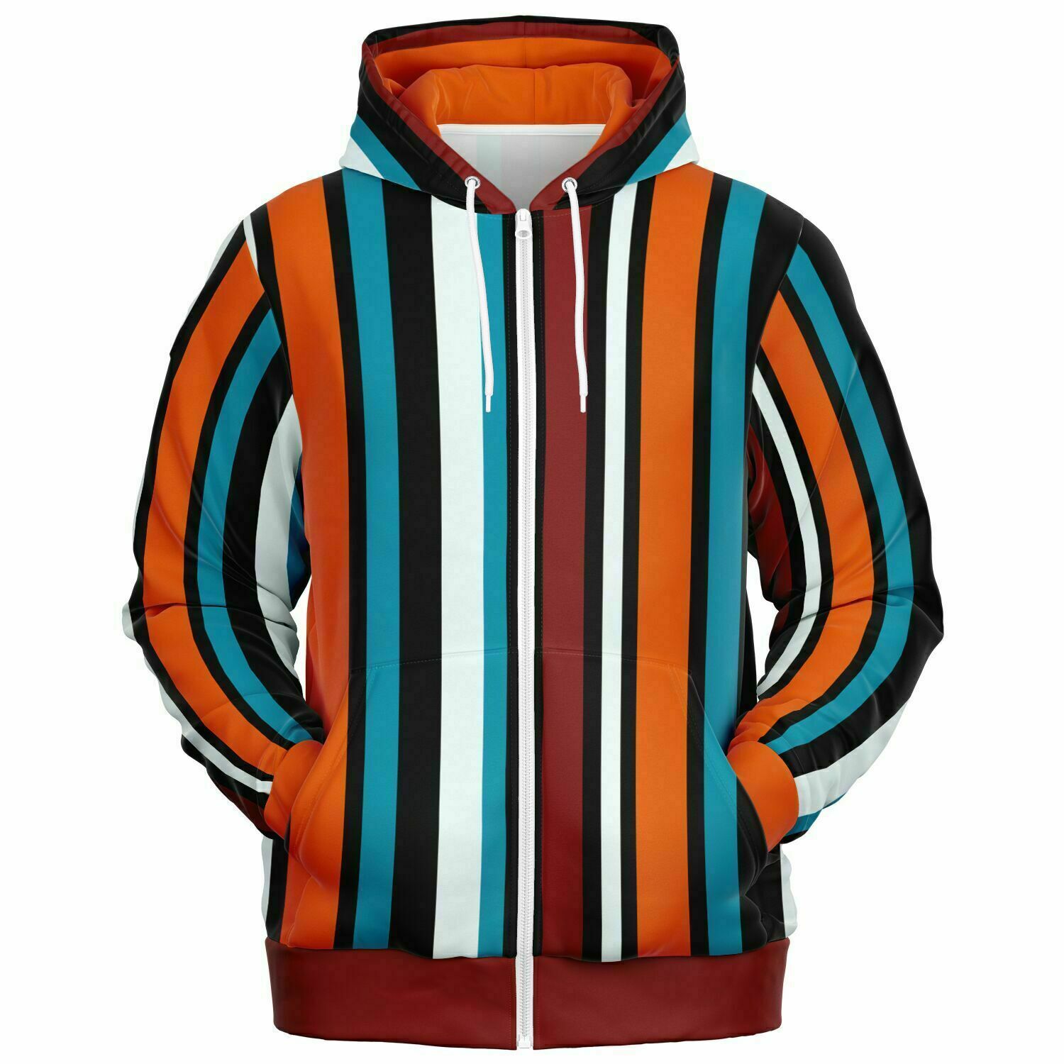 Retro stripe Zip-Up Hoodie