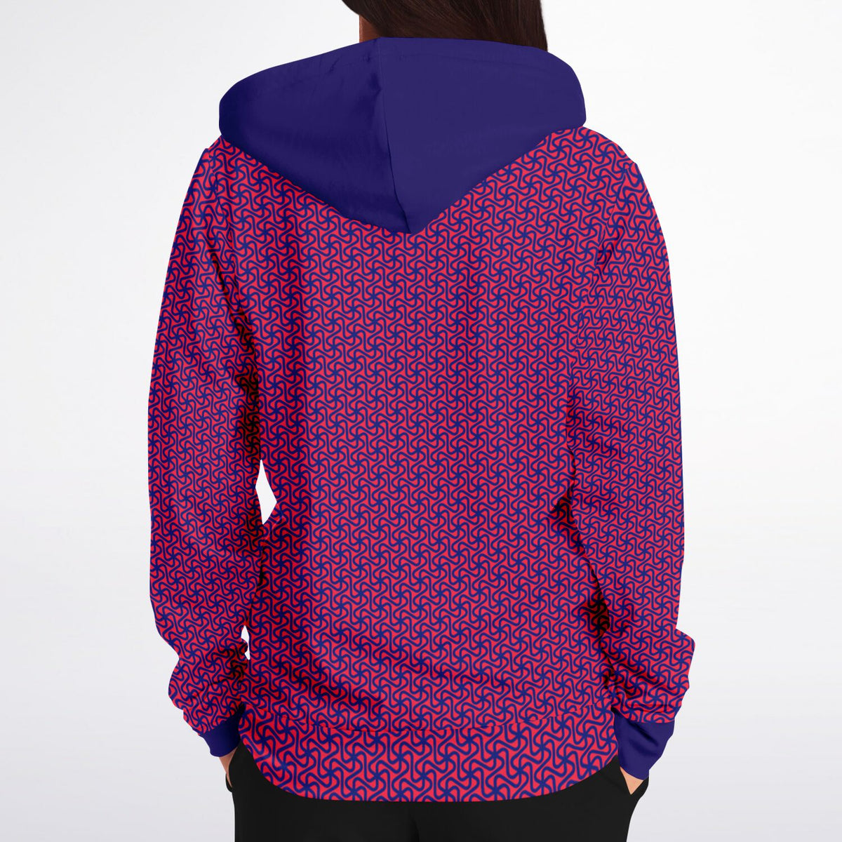 Fashion Zip-Up Hoodie - geometric pattern