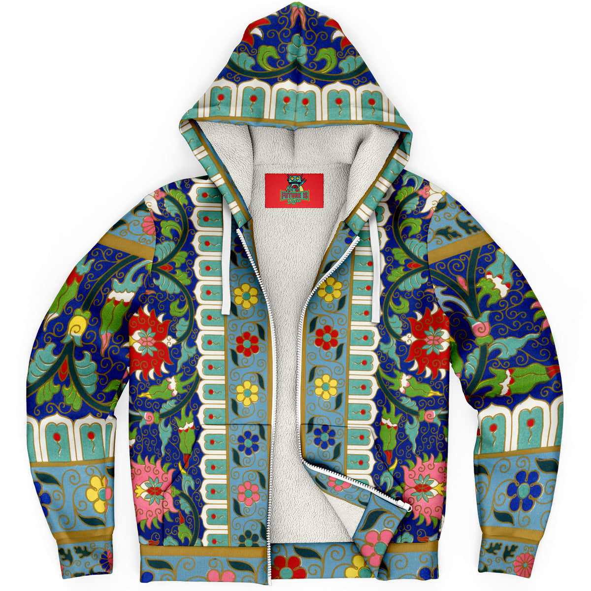 Art Nouveau Microfleece Zip Up Hoodie