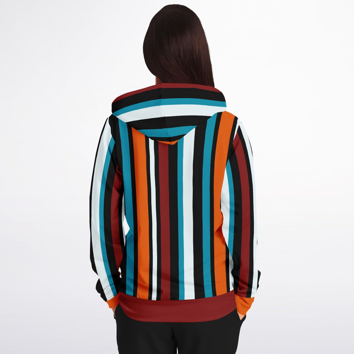 Retro stripe Zip-Up Hoodie
