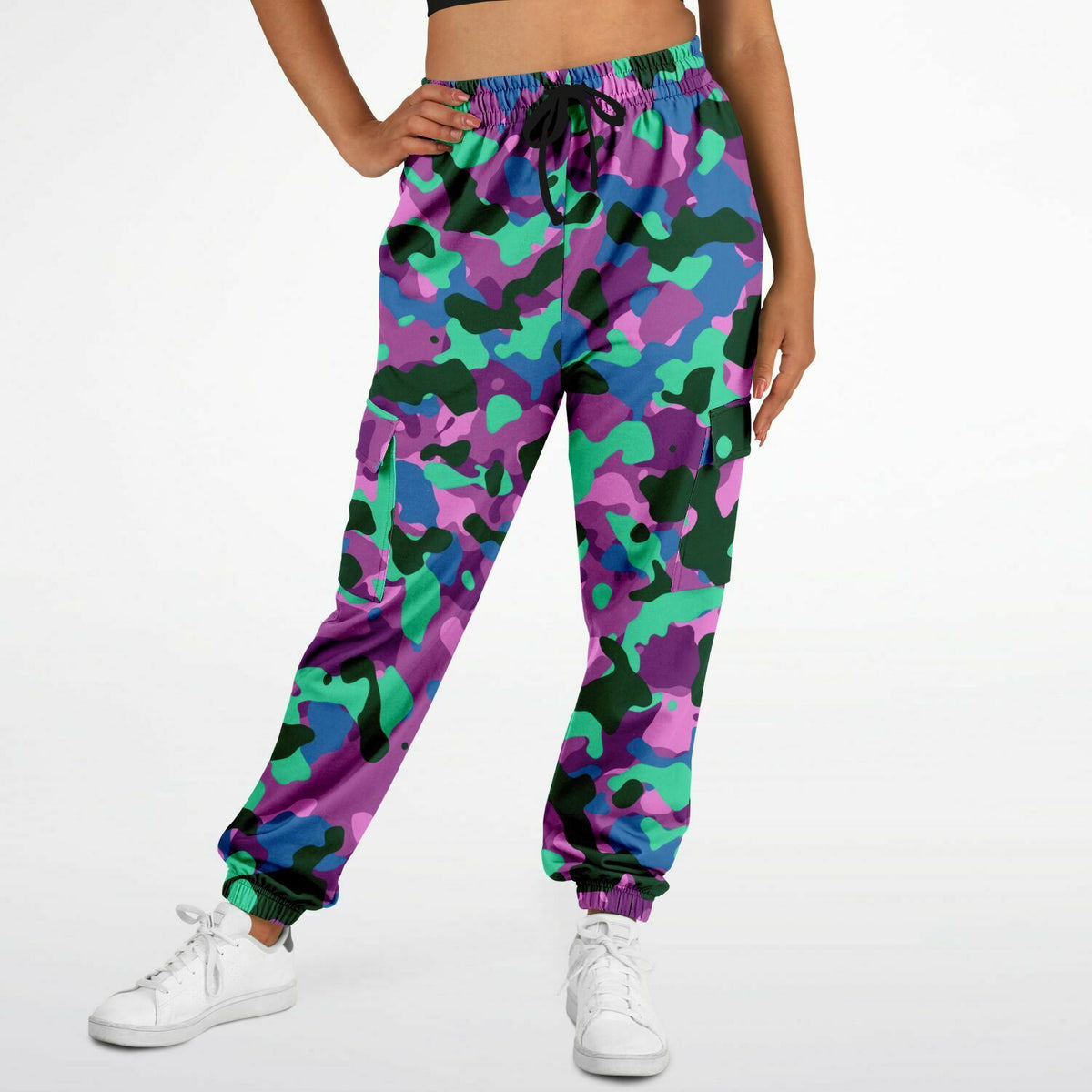 Camouflage-Cargo-Jogginghose aus Poly-Baumwolle – AOP 