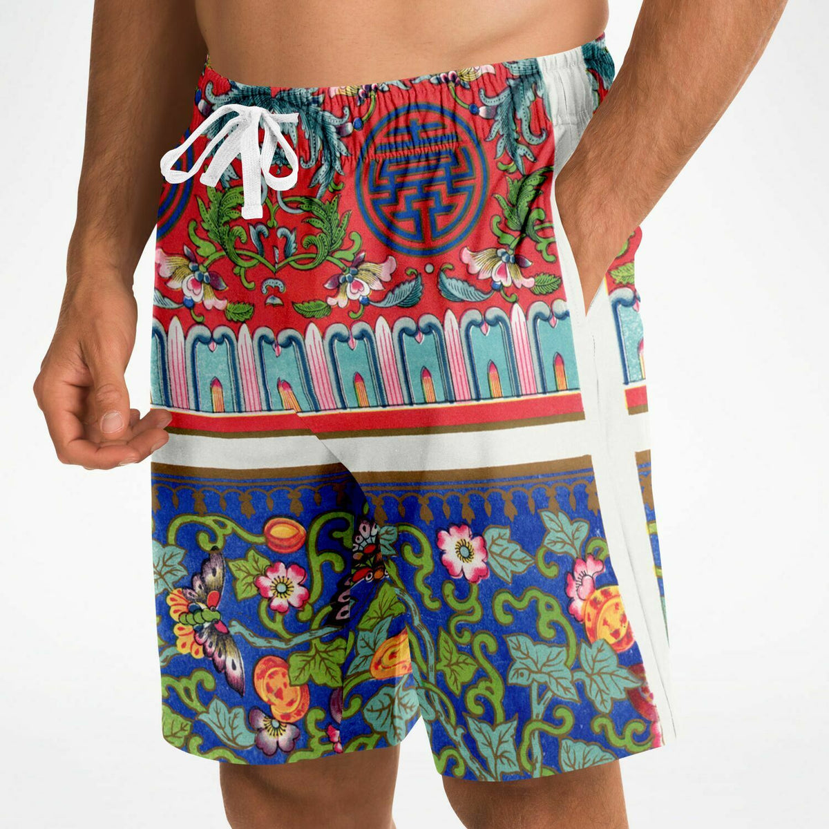 Sportliche lange Shorts im chinesischen Vintage-Stil 