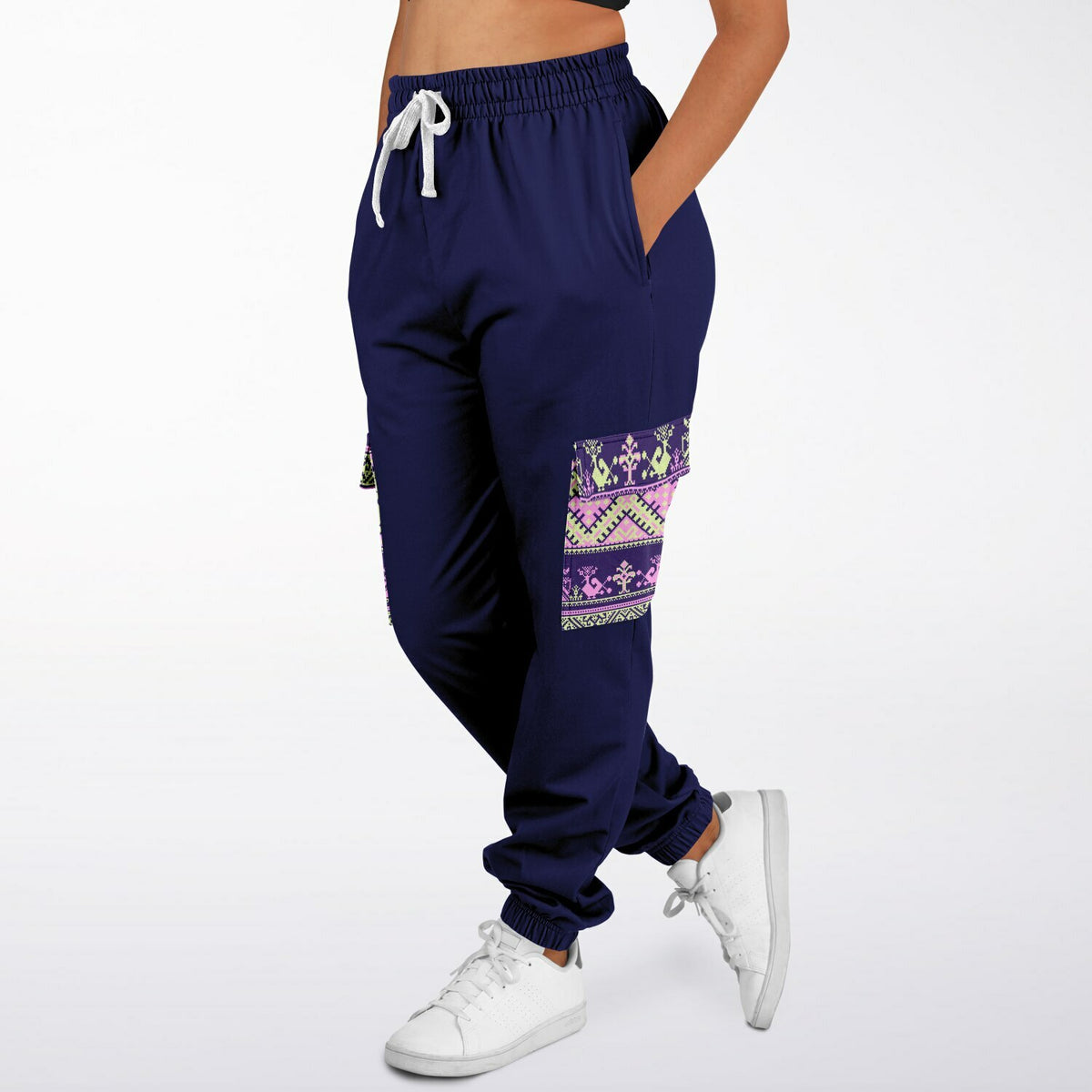 Cargo Sweatpants - AOP Purple Nordic Pockets