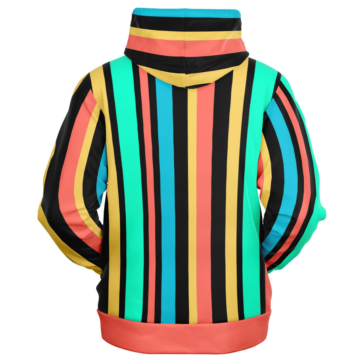 Striped Zip-Up Hoodie - AOP