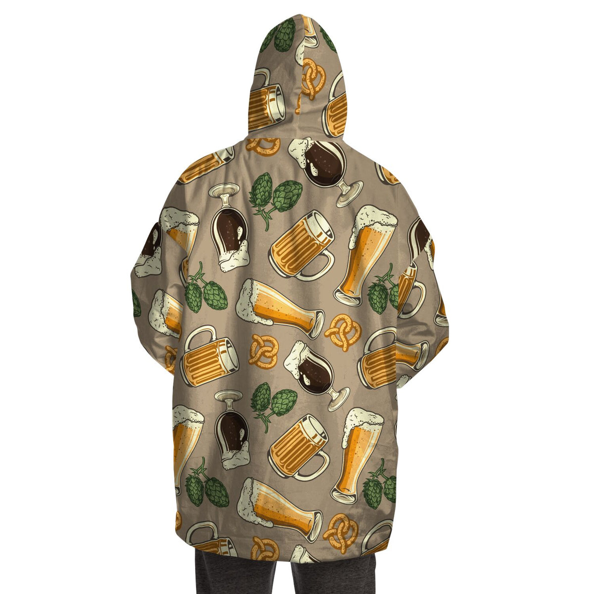 Kuscheliger Kapuzenpullover mit Brezel- und Biermuster – Die ultimative Loungewear 