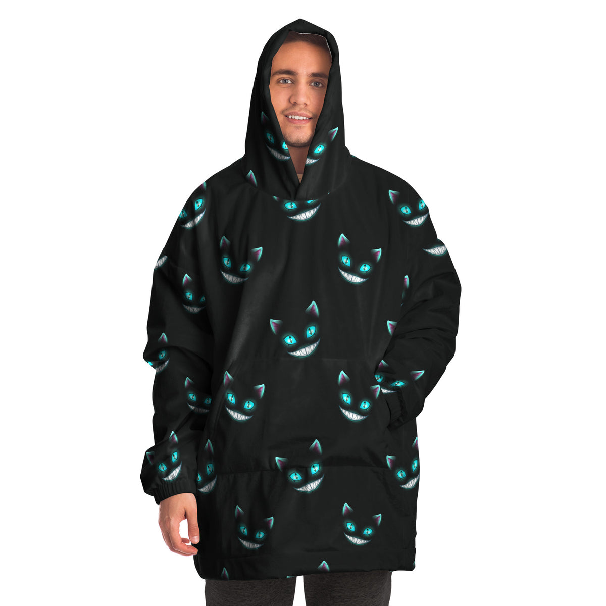 Cheshire Cat Snug Hoodie, Microfleece Loungewear, Hooded Blanket