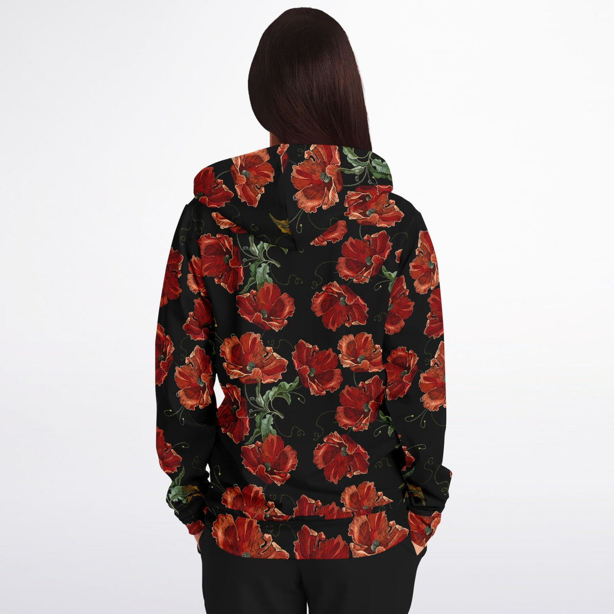 Art Nouveau Roses Zip-Up Hoodie