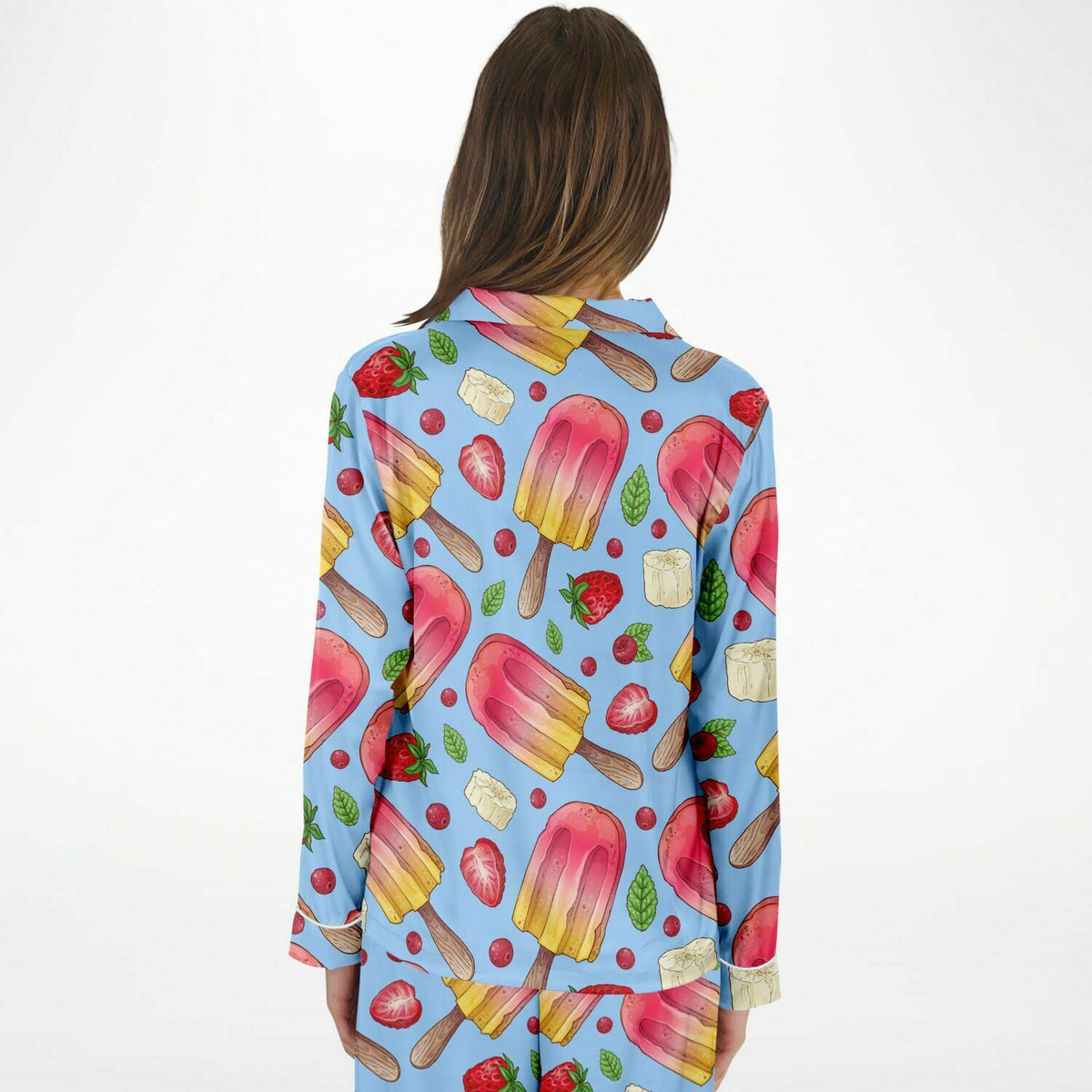 Raspberry IceCream Satin-Pyjama für Damen – AOP 