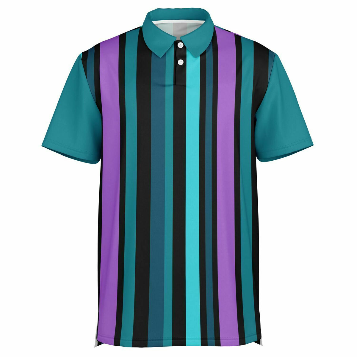 Retro Pinstripe Performance Golf Polo, Purple Pinstripe, Stylish Golf Polo