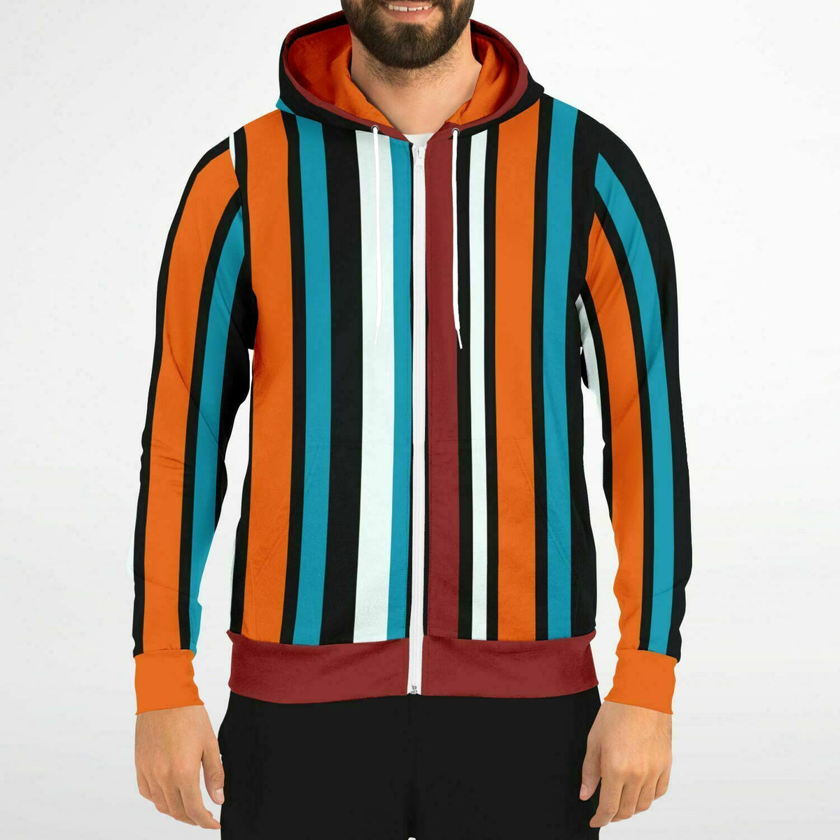 Retro stripe Zip-Up Hoodie