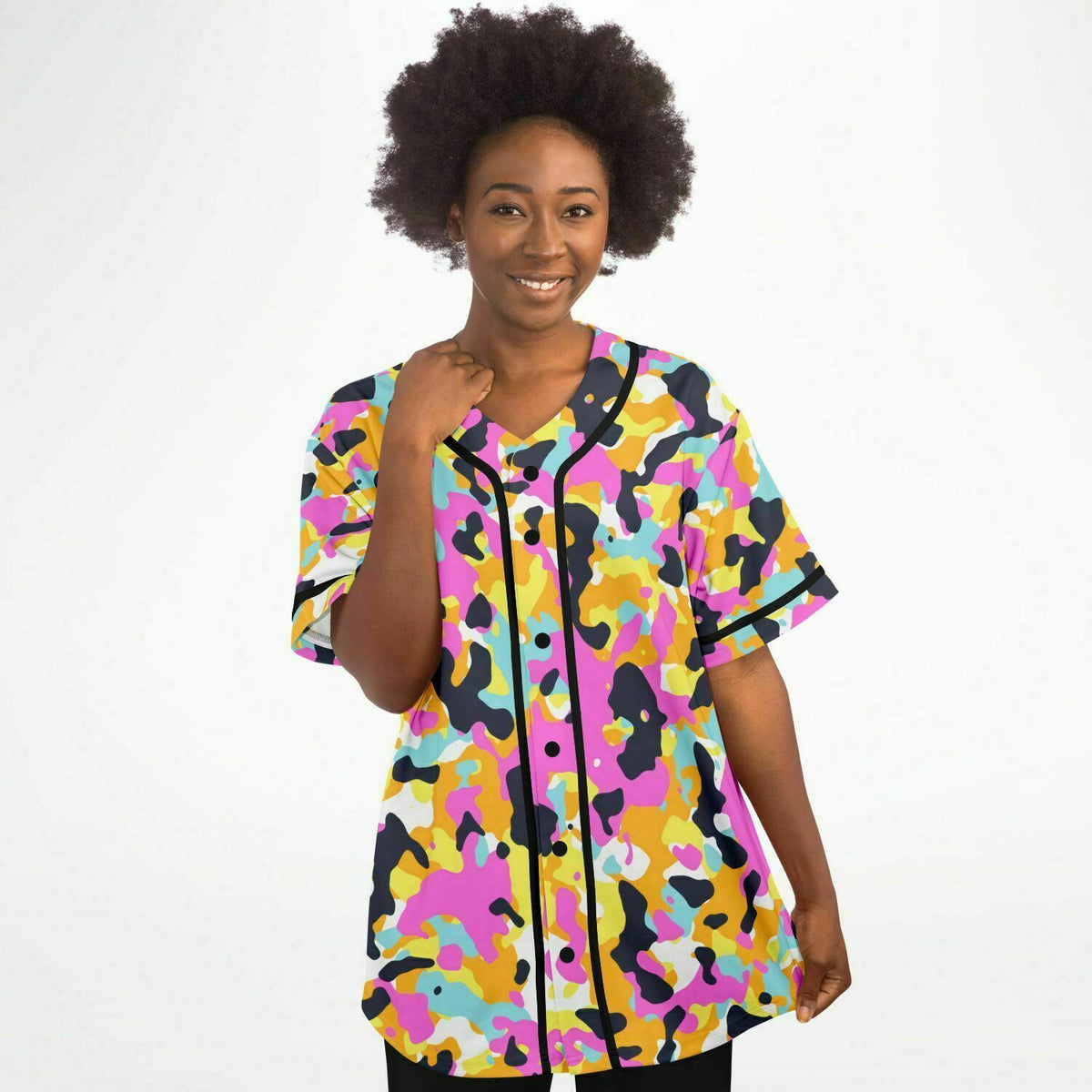 Y2K Urban Camo Baseball Jersey - AOP