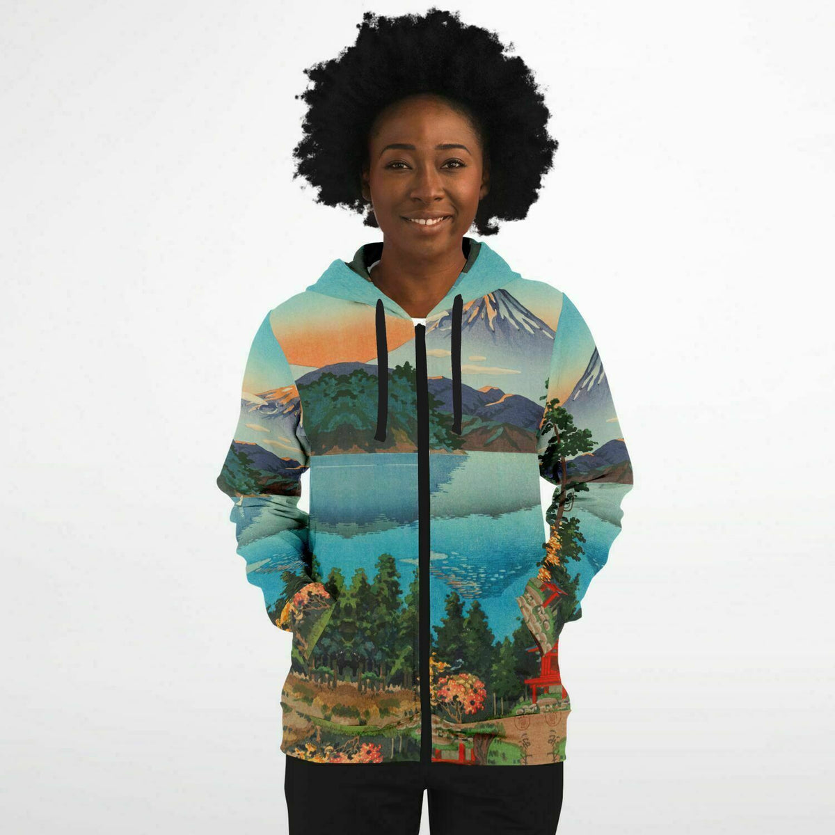 Vintage Art Zip-Up Hoodie - AOP