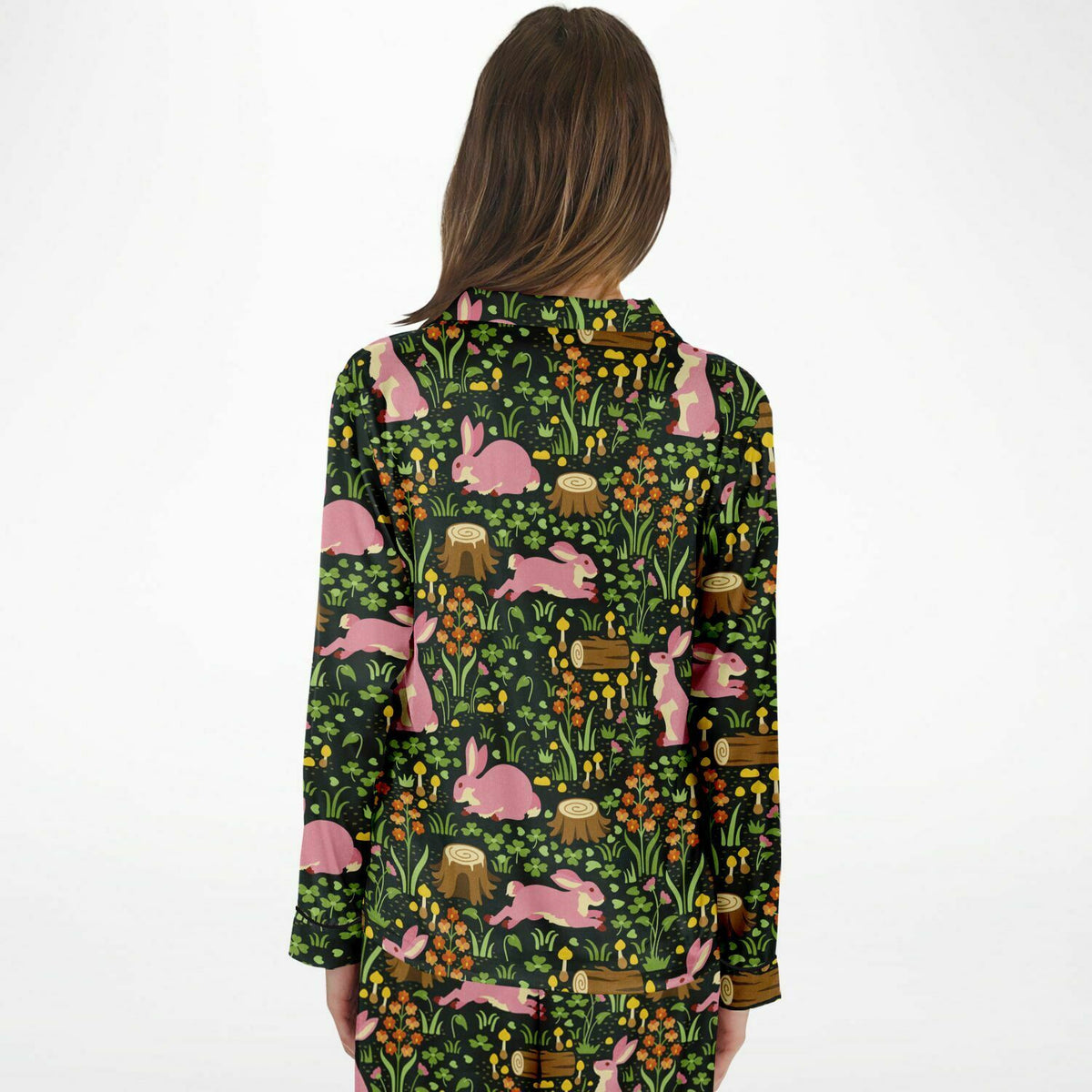 Satin-Pyjama für Damen - Cottage Core Forest Dreamland 