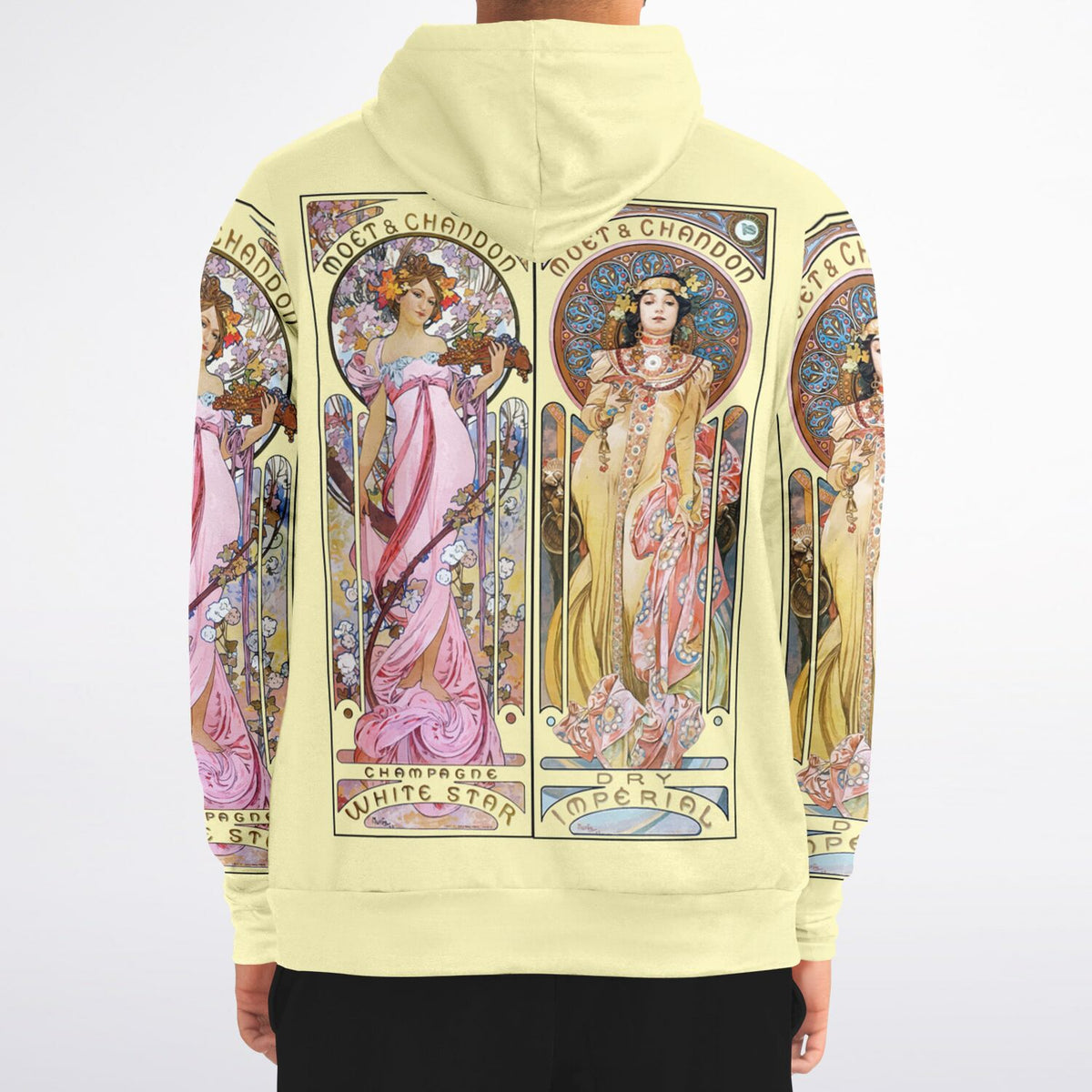 Zip-Up Hoodie Alphonse Mucha&#39;s Art Nouveau Moet &amp; Chandon Art
