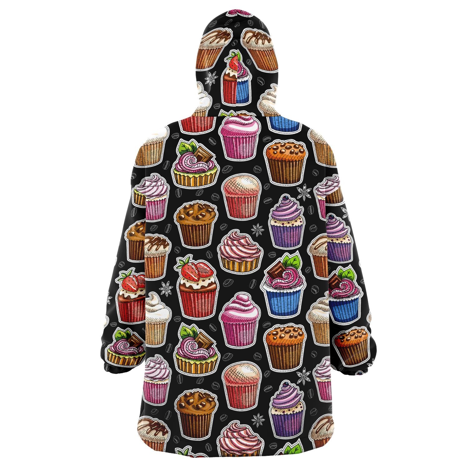 Snug Hoodie Wearable Blanket -Cupcakes and Coffee