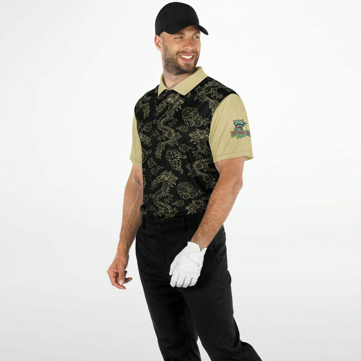 Golden Dragon Performance Golf Polo, Sweat Wicking