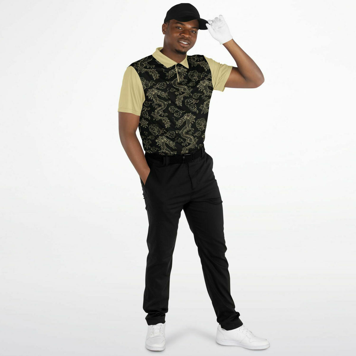 Golden Dragon Performance Golf Polo, Sweat Wicking