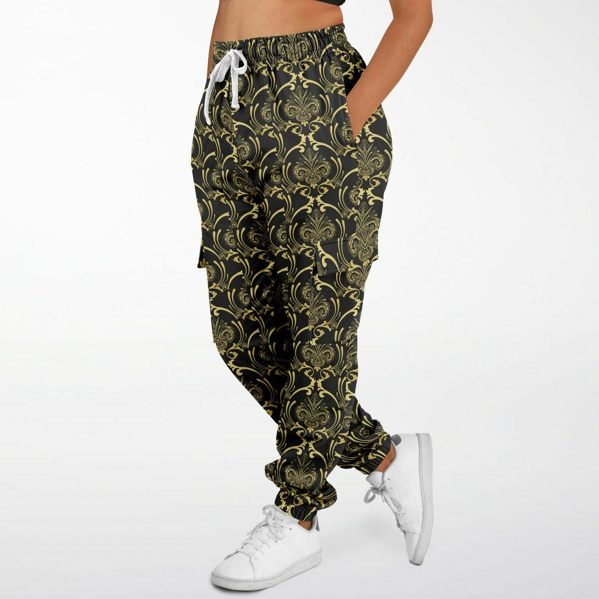 Art Deco Athletic Cargo Sweatpants - AOP