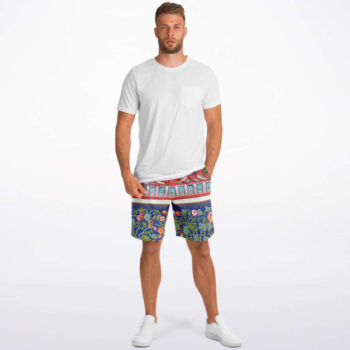 Sportliche lange Shorts im chinesischen Vintage-Stil 