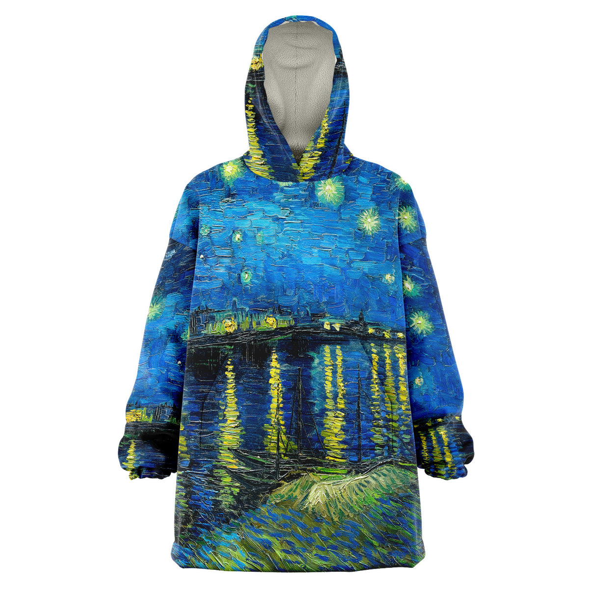Starry Night Snug Microfleece Hoodie Wearable Blanket